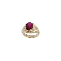 Red Oval stone Ring (14K)