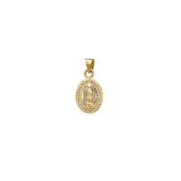 Zirconia Channel-Set Virgin Mary Oval Pendant (18K)