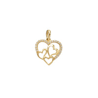 Outlined Triple Hearts Pendant (18K)