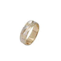 Two-Tone Diamond-Cut Stars and Horizon Lines Band (14K)