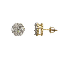Diamond Honeycomb Stud Earrings (14K)
