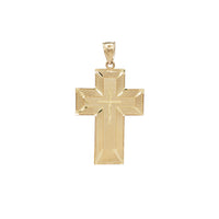 Diamond-cut "Our Father" Cross Pendant (14K)