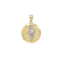 Saint Thaddeus Pray for Us Round Medallion Pendant (14K)