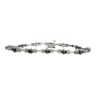 Blue & White Diamond Tennis Bracelet (14K).