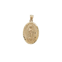 Diamond-Cut Virgin Mary Oval Pendant (14K)