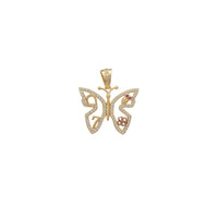Stone-set Outlined Butterfly w/ Lucky Charms Pendant (14K)