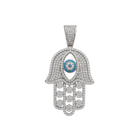 Iced-Out Hamsa Hand Pendant (Silver)