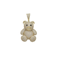 Iced-Out Teddy Bear Pendant (Silver)