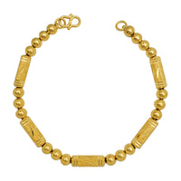 Glitter-Cut Barrel & Ball Bracelet (24K)