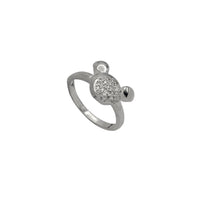 Zirconia Silhouette Rounded Ear Animal Head Ring (Silver)