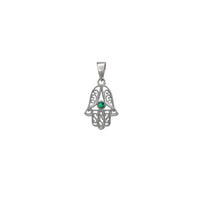 Opal Hamsa Hand Pendant (Silver)