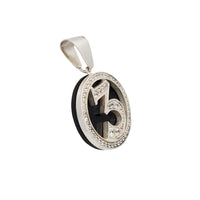 Custom Zirconia #3 Pendant W/ Acrylic Back (Silver)