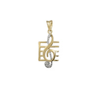 Two-Tone Treble Clef Music Note Pendant (14K)