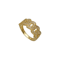 Baguettes Milgrain Cuban Ring (14K)