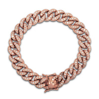 Diamond Rose Gold Miami Cuban link Bracelet (14K).
