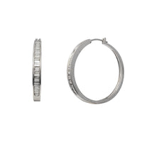 Diamond Baguettes Hoop Earrings (14K)