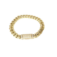 Diamond Solid Monaco Bracelet (14K).
