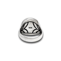 Zirconia Antique-Finish Compass Signet Ring (Silver)