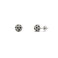 Iced-Out Ball Black & White Stud Earrings (14K)