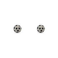 Iced-Out Ball Black & White Stud Earrings (14K)