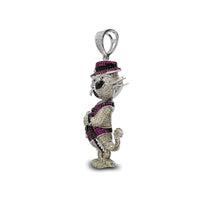 Iced-Out Top Cat Pendant (Silver)