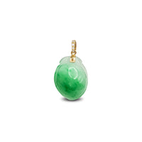 Diamond Bail Jade Longevity Peach Pendant (14K)