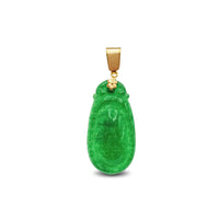 Green Jade Oval Pendant (14K)