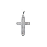 Iced-Out Baguettes & Round CZ Cross Pendant (Silver)