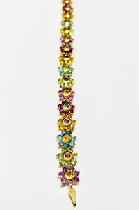 Multi-color Flowers Bracelet (14K).