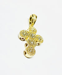 Round Diamond Cross Pendant (14K).