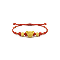 Joyful Rat Chinese Zodiac Red String Bracelet (24K) front - Popular Jewelry - New York