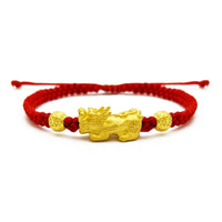 Pixiu Beaded Red String Bracelet (24K) front - Popular Jewelry - New York