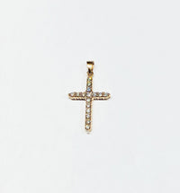 Rose Gold Diamond Cross Pendant (14K)