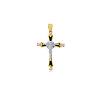 Jesus Cross with Black Enamel Pendant (14K)