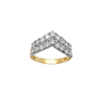 2 Row Pave Chevron Ring (14K) Popular Jewelry New York