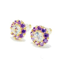 Flower CZ Earrings (14K)