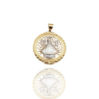 Wreathed Pope & Cherub Medallion Pendant (14K)