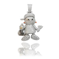 CZ Angry Street Kid With Moneybag (Sterling Silver) - Popular Jewelry