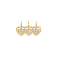 Triple Break Apart "Best Friends" Heart Pendant (14K)