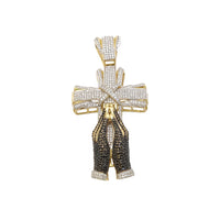 Iced-Out Praying Hands Cross CZ Pendant (14K)