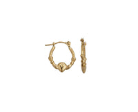 Yellow Gold Claddagh Hoop Earrings (14K)