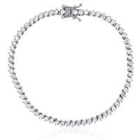 Zirconia S-Link Tennis Bracelet (Silver)
