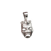 3-D Reversible Comedy & Tragedy Theatre Mask Pendant (Silver)