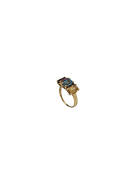 Amethyst, Citrine and Aquamarine Ring (14K)