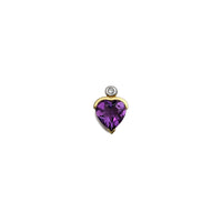 Amethyst Heart Semi-Bezeled Pendant (10K) front - Popular Jewelry - New York