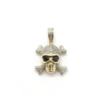 Diamond Jolly Roger Pendant (10K) front - Popular Jewelry - New York