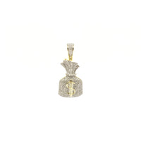 Money Bag Diamond Pendant (10K) small front - Popular Jewelry - New York