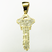 Key Diamond Iced-Out Pendant 10K Yellow Gold