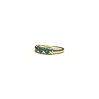 XOXO (Hugs and Kisses) Dark Green Five Stone CZ Ring (10K) side - Popular Jewelry - New York