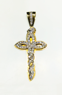 Twisted Infinity Cross CZ Pendant (10K)